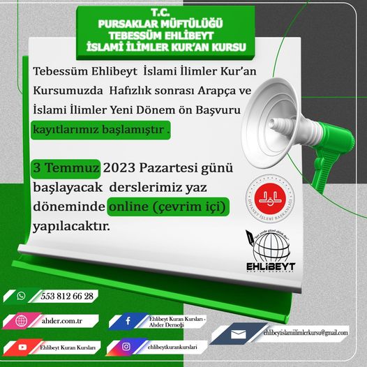 2023-2024 HAFIZLIK SONRASI ARAPÇA VE İSLAMİ İLİMLER  ÖN BAŞVURU KAYITLARI BAŞLAMIŞTIR