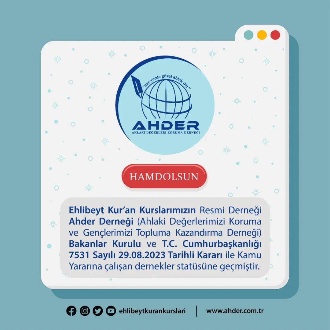 AHDER ARTIK KAMU YARARINA ÇALIŞAN DERNEK STATÜSÜNDE