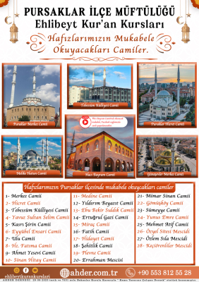 2025 Ehlibeyt Kur'an Kurslarımızın Mukabele Listesi 